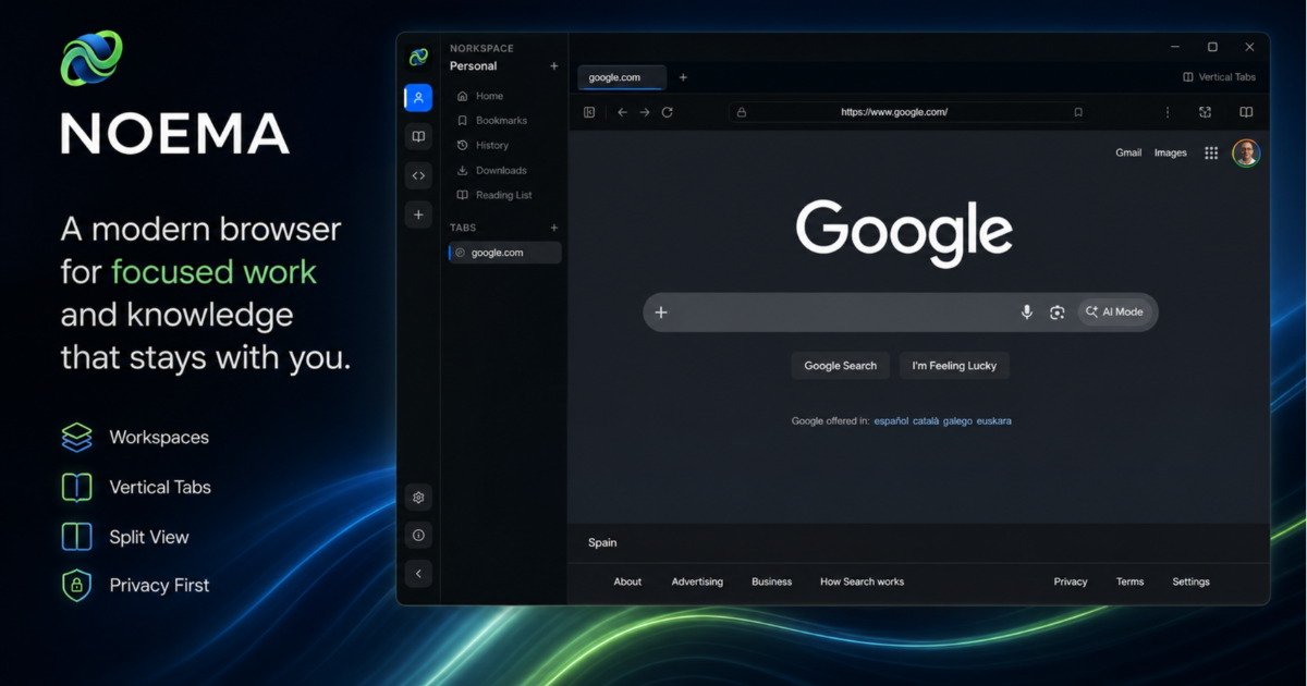 Introducing NOEMA 1.0.2: A Browser Designed Around Knowledge, Context and Focus